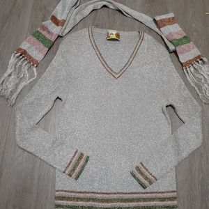 Palena Shirt-Scarf Set Vintage 70's Metalic